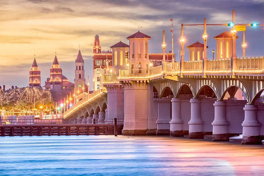 Bridge of Lions, a bridge that spans the Intracoastal Waterway in St. Augustine, Florida