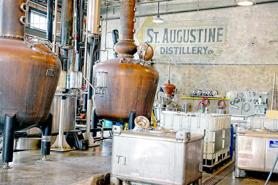 Copper kettles at St Augustine distillery
