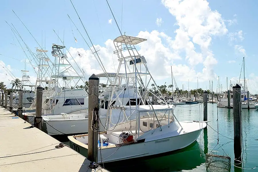 Fishing boat docked at Biscayne Bay