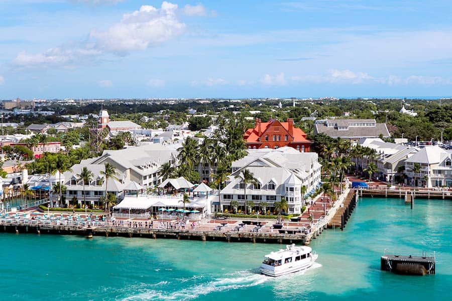 Aerial view of Mallory Square in Key West