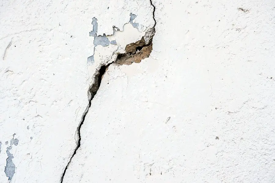 Crack in house wall allows pests to enter