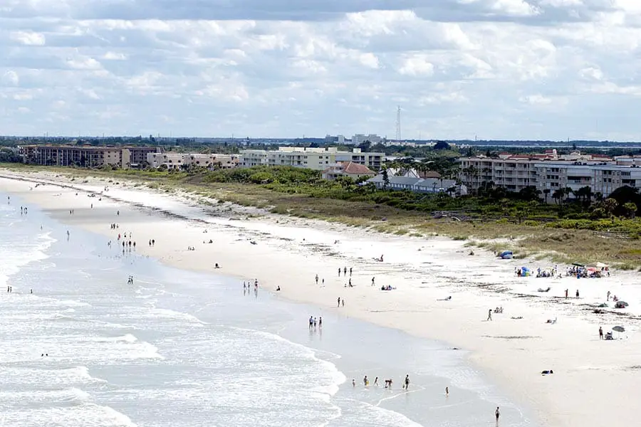 People enjoying the beach at Cape Canaveral