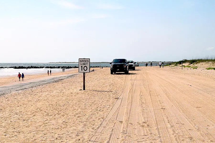 SUV on the beach at Vilano Beach, Florida