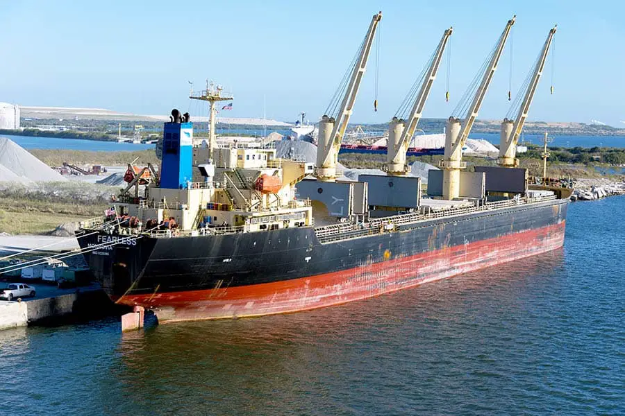 Dredging ship docked at Port Tampa Bay