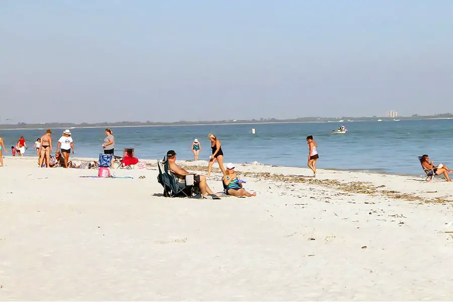 People enjoying the the day at Sanibel Island Beach