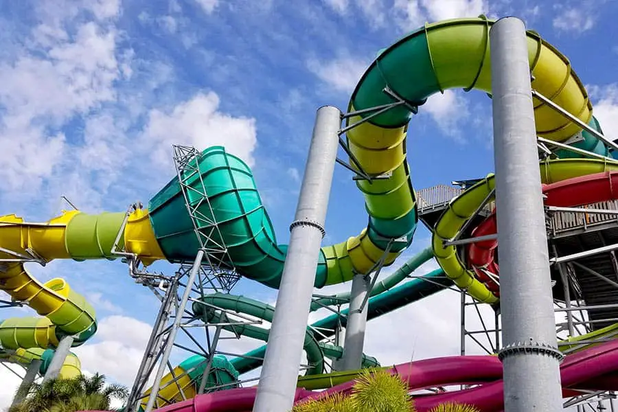 Water slide at Adventure Island Water park in Tampa