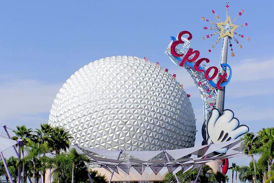 large round Spaceship Earth Geosphere at Epcot Center