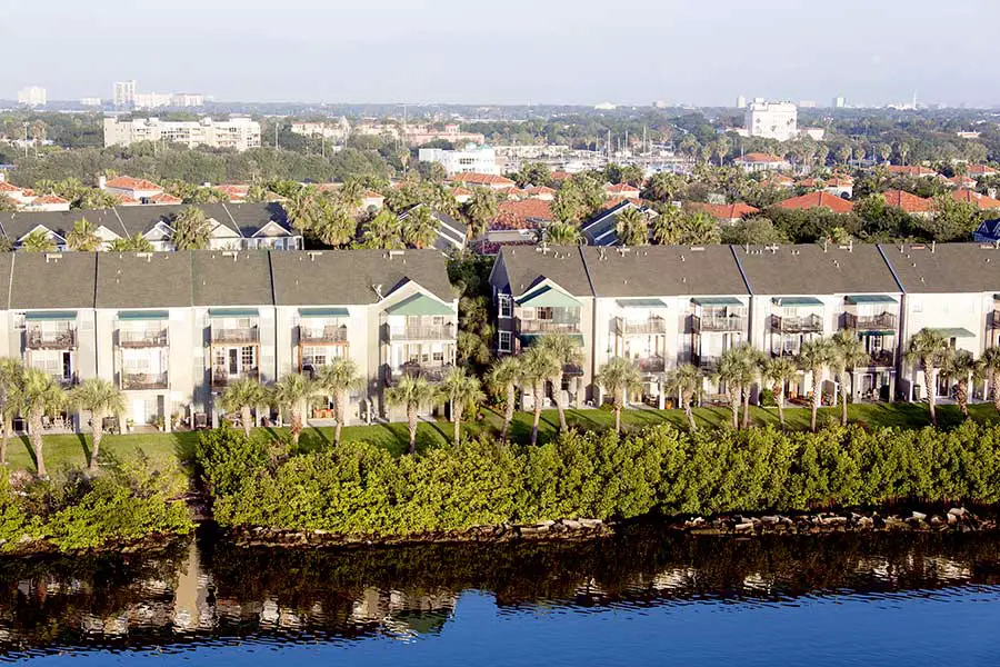 Residential housing along water front, Tampa, Florida