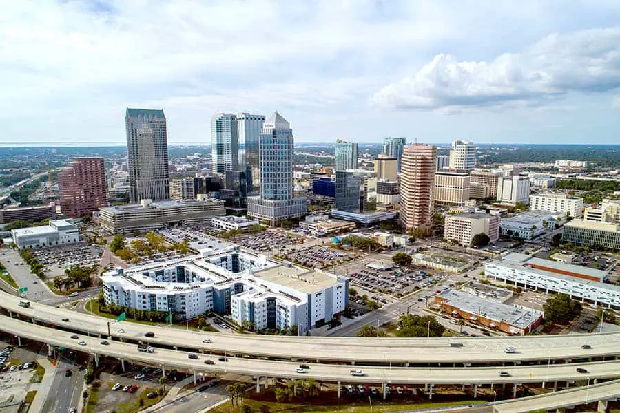 Birdseye view of downtown Tampa