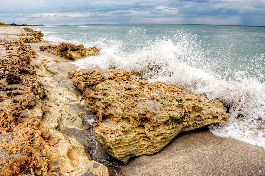 Rocks on beach at Hobe Sound in Martin County, Florida