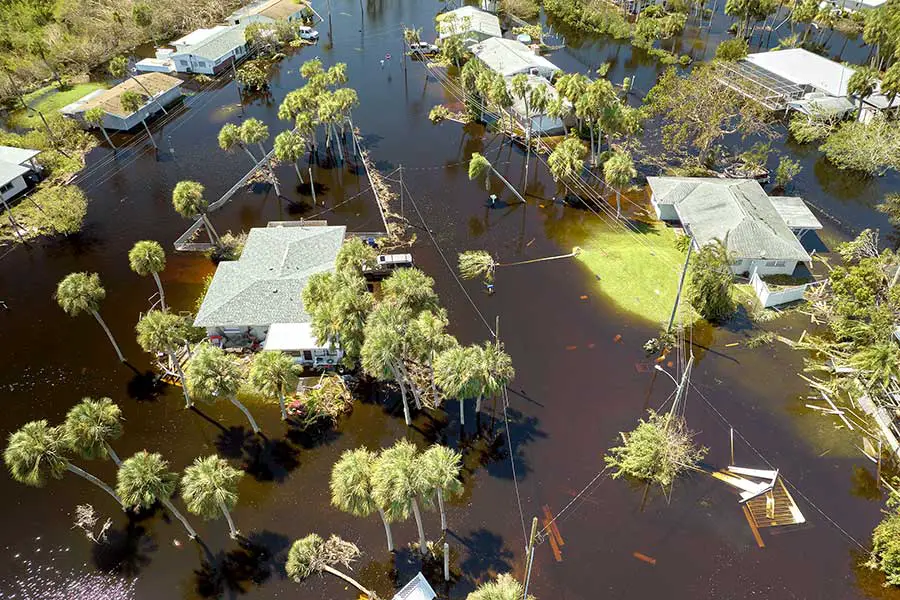 Houses flooded and streets impassable after hurricane